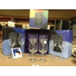 EIGHT BOXED CUT GLASS GLASSES TO INCLUDE DARTINGTON AND EDINBURGH CRYSTAL
