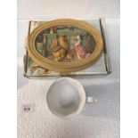 A BOXED BORDER FINE ARTS BEATRIX POTTER JEREMY FISHER PLAQUE AND A ROYAL ALBERT CUP