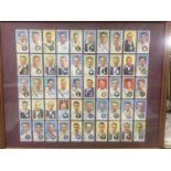 A FRAMED COLLECTION OF PLAYER'S 'CRICKETER' CIGARETTE CARDS