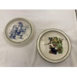 TWO 1891-1900 ROYAL DOULTON CHILD'S DISHES, ONE THE KATE GREENAWAY SERIES THE OTHER FLOWER FAIRIES