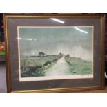 A SIGNED LIMITED EDITION PRINT 'FARMS ALONG PERSEVERANCE ROAD' BY ASHLEY JACKSON. NUMBER 74/850