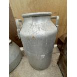 A GALVANISED TWIN HANDLED SMALL MILK CHURN H:45CM