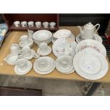 A COLLECTION OF DINNERWARE MAINLY WHITE WITH A GILT RIM