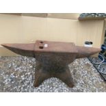 A VINTAGE BLACKSMITHS ANVIL LENGTH 85CM