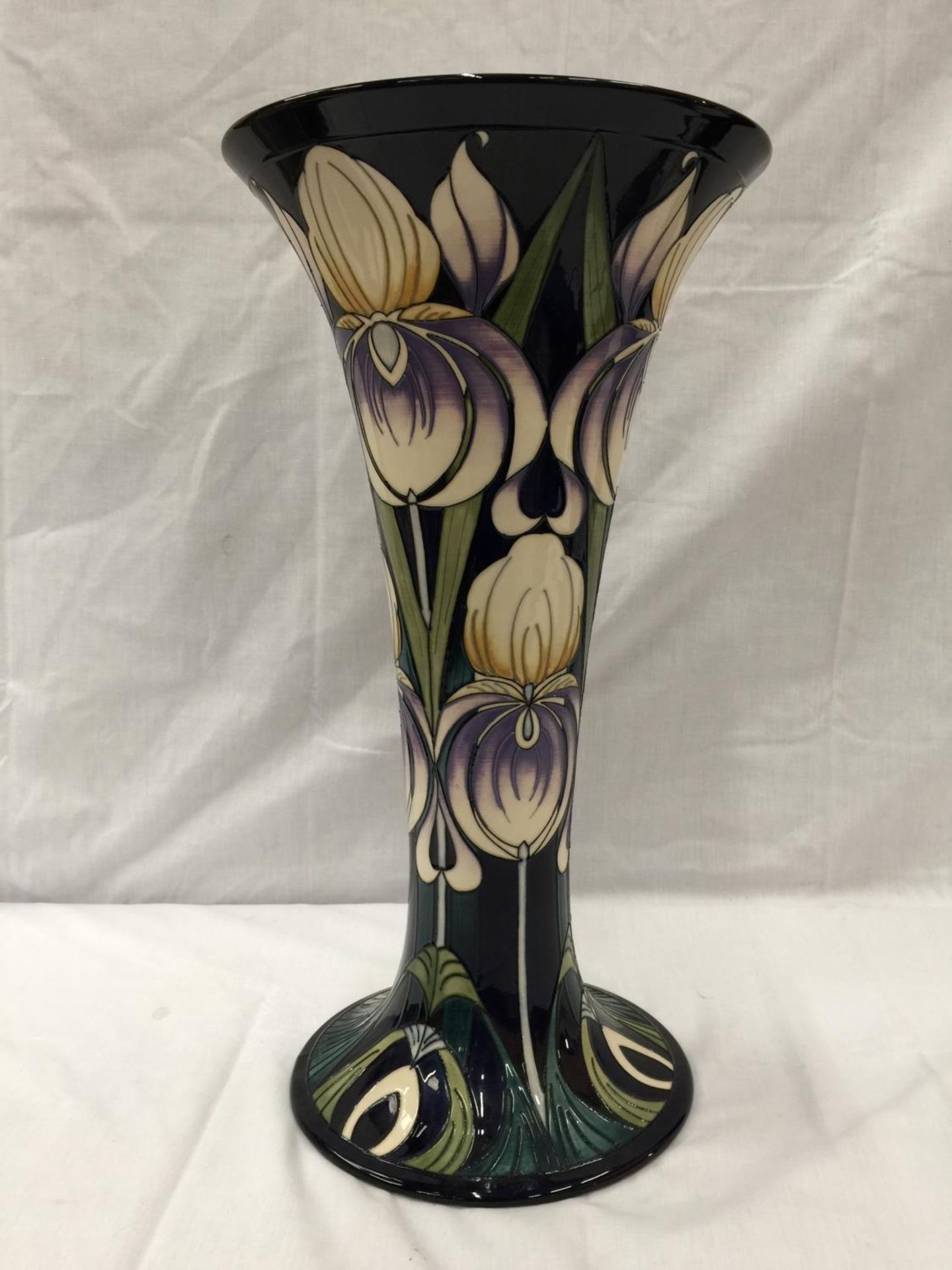 A LARGE MOORCROFT TRUMPET SHAPED VASE, SIGNED TO THE BASE BY SENIOR DESIGNER RACHEL BISHOP 2014. - Image 2 of 10