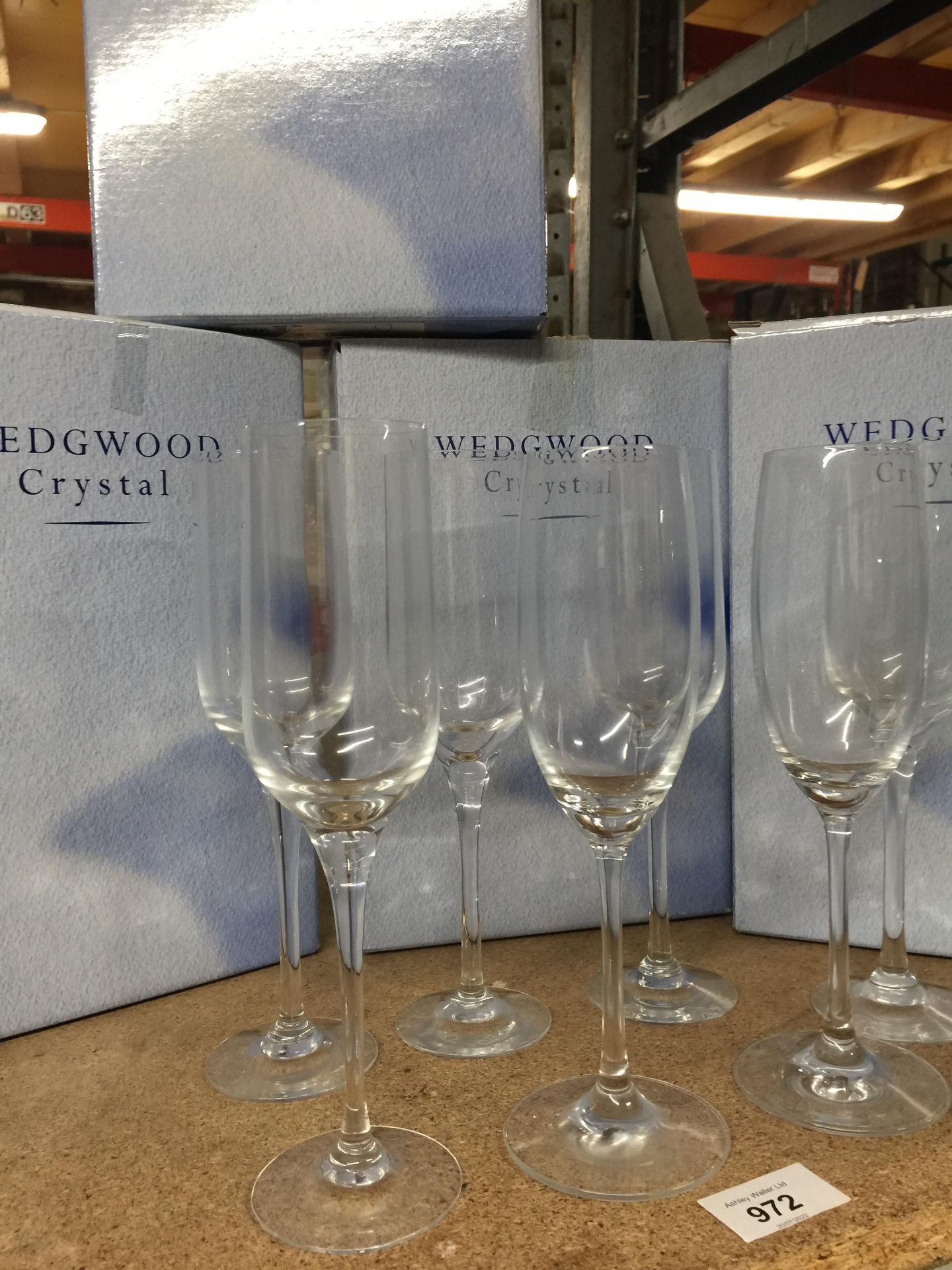 EIGHT BOXED WEDGWOOD CRYSTAL CHAMPAGNE FLUTES - Image 2 of 4