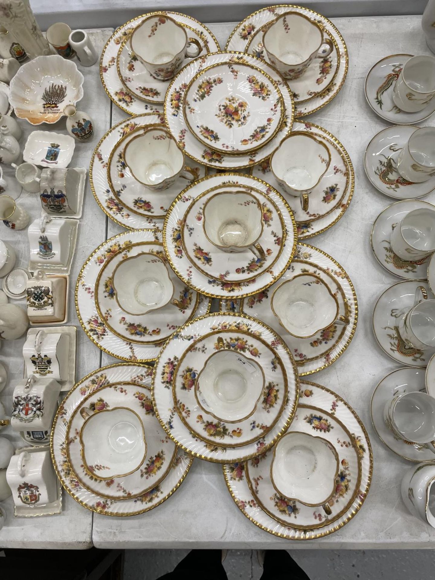A COLLECTION OF CIRCA LATE 1800'S/EARLY 19TH CENTURY CHINA CUPS, SAUCERS AND PLATES DECORATED WITH - Image 2 of 6