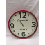 A GOODYEAR TYRES WALL CLOCK DIAMETER APPROX 46CM