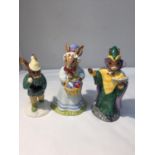 THREE ROYAL DOULTON BUNNYKINS 'MYSTIC BUNNYKINS' DB 197, 'BOY SKATER BUNNYKINS' DB 152 AND 'MRS