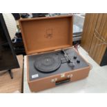 A MODERN CASED VINYL RECORD PLAYER