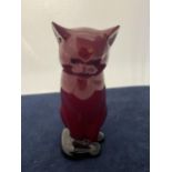 A ROYAL DOULTON FLAMBE CAT- 13 CM