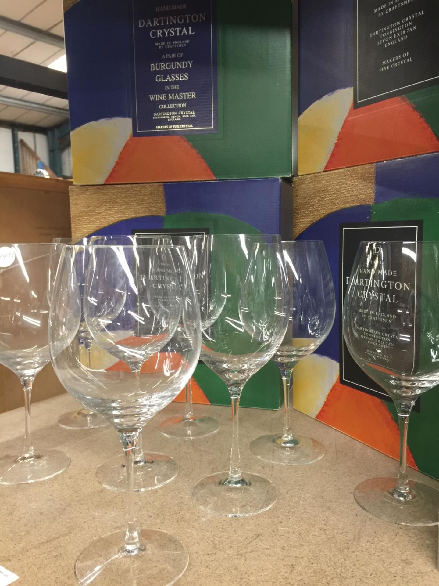 EIGHT BOXED DARTINGTON CRYSTAL BURGUNDY GLASSES - Image 2 of 5