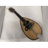 A VINTAGE MANDOLIN - CARLO RICORDO, NAPOLI - WITH BOWL BACK AND CASE, LENGTH 62CM