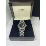 A BOXED ROTARY WRISTWATCH SEEN WORKING BUT NO WARRANTY