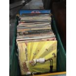 A BOX OF LP'S TO INCLUDE GENESIS, THE SHADOWS, ELTON JOHN, ELVIS, THE BEATLES, ELAINE PAGE AND