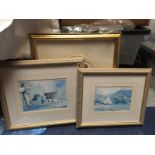 THREE FRAMED PRINTS, GROOT CONSTANTIA WINE ESTATE CAPE TOWN SIGNED BY JOHN CULINGWORTH, GROOT