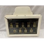 A BUTLERS AND SERVANTS BELL INDICATOR BOX CIRCA 1930'S BY BIRD AND BIRD OF CHESTER 51CM X 33CM - A/F