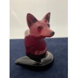 A ROYAL DOULTON FLAMBE FOX - 11.5 CM