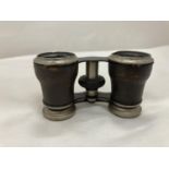 A PAIR OF LEATHER CASED OPERA GLASSES