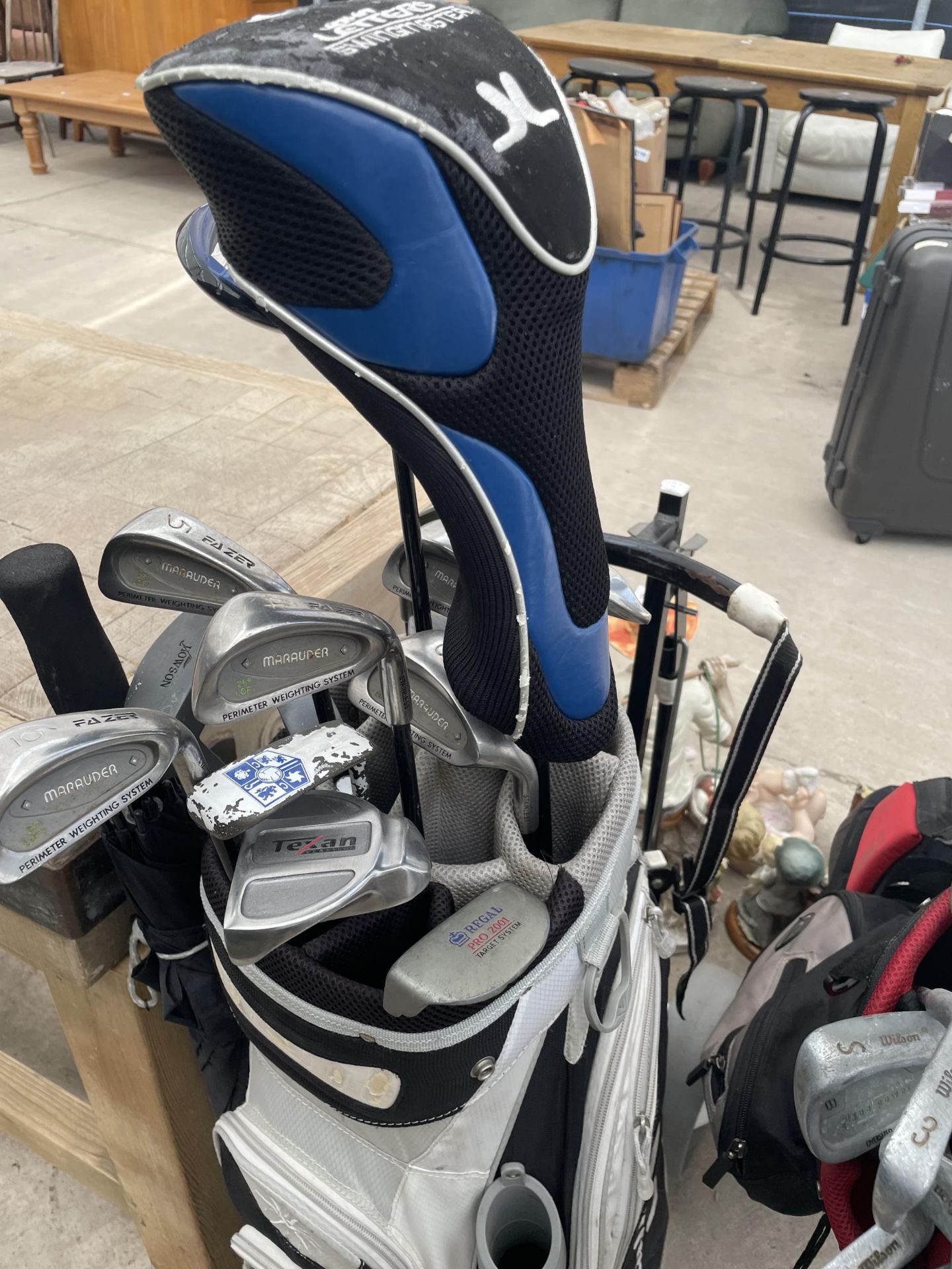 TWO GOLF BAGS AND VARIOUS CLUBS - Image 2 of 3