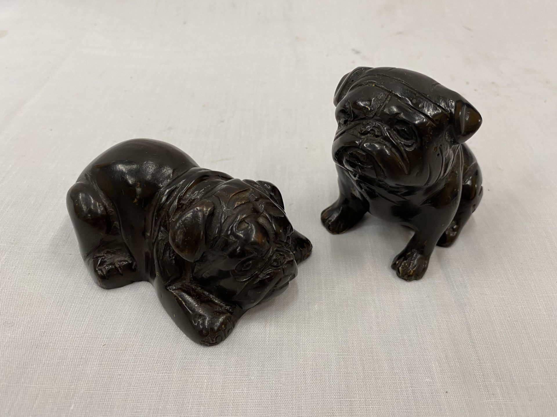 A PAIR OF BRONZE BULLDOGS, ONE SITTING AND ONE LAYING DOWN, HEIGHT 7CM AND 4CM - Image 2 of 22