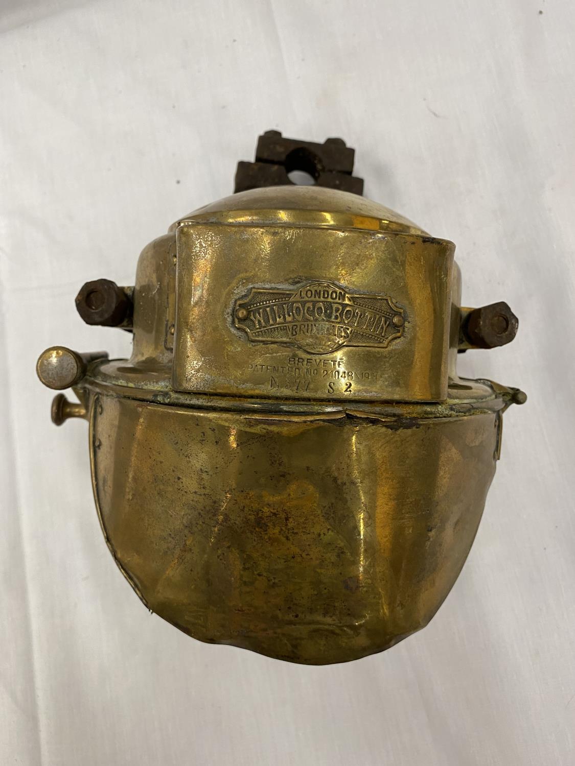 A WILLOCO-BOTTIN BRUXELLES BREVETE PATENT NO 21048/19 BRASS PRE WW1 HEADLAMP - Image 10 of 20