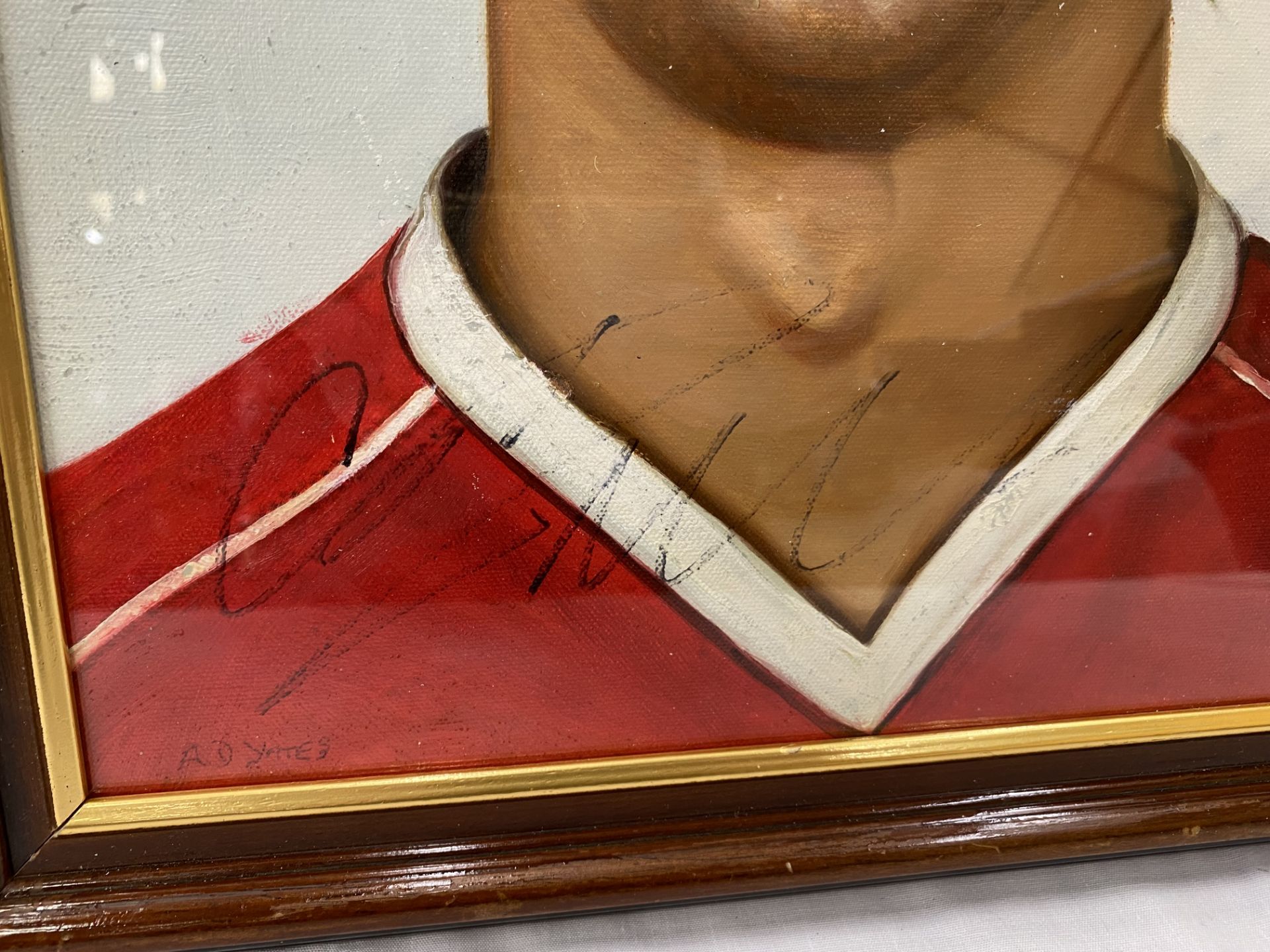 A SIGNED CRISTIANO RONALDO OIL PAINTING 37CM X 47CM - NO PROVENANCE - Image 4 of 4