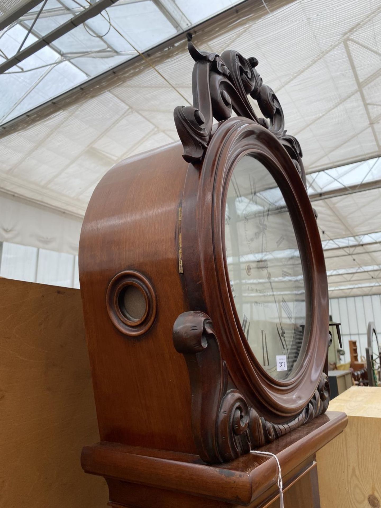 AN EARLY 19TH CENTURY EIGHT DAY SCOTTISH LONGCASE KEYHOLE SHAPE CLOCK WITH 13" PAINTED DIAL BY A. - Image 11 of 12