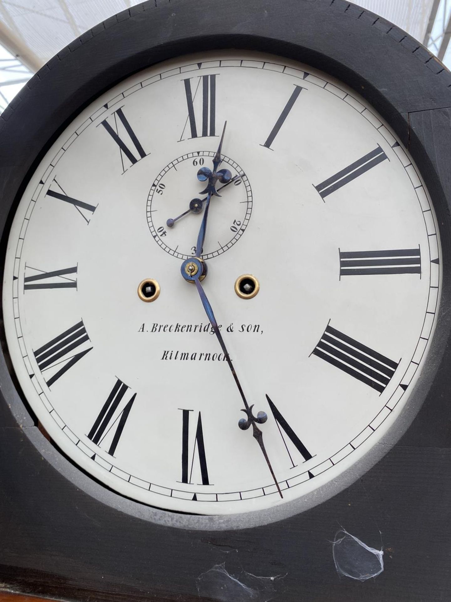 AN EARLY 19TH CENTURY EIGHT DAY SCOTTISH LONGCASE KEYHOLE SHAPE CLOCK WITH 13" PAINTED DIAL BY A. - Image 8 of 12