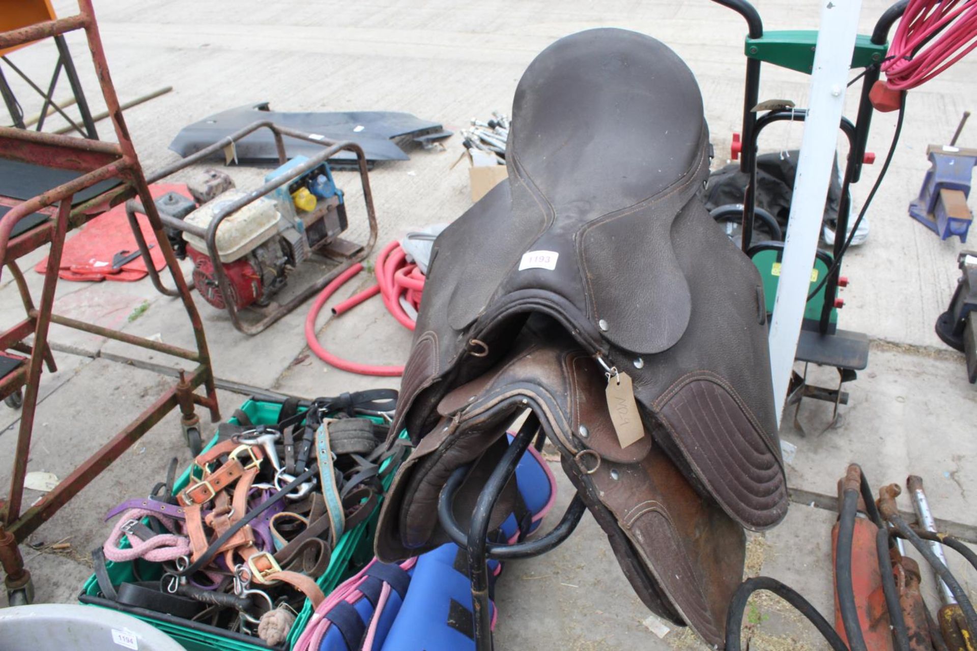 2 SADDLES, TACK & STAND NO VAT