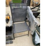 THREE FOLDING METAL FRAMED GARDEN CHAIRS