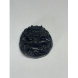 A WHITBY JET CARVED FOB