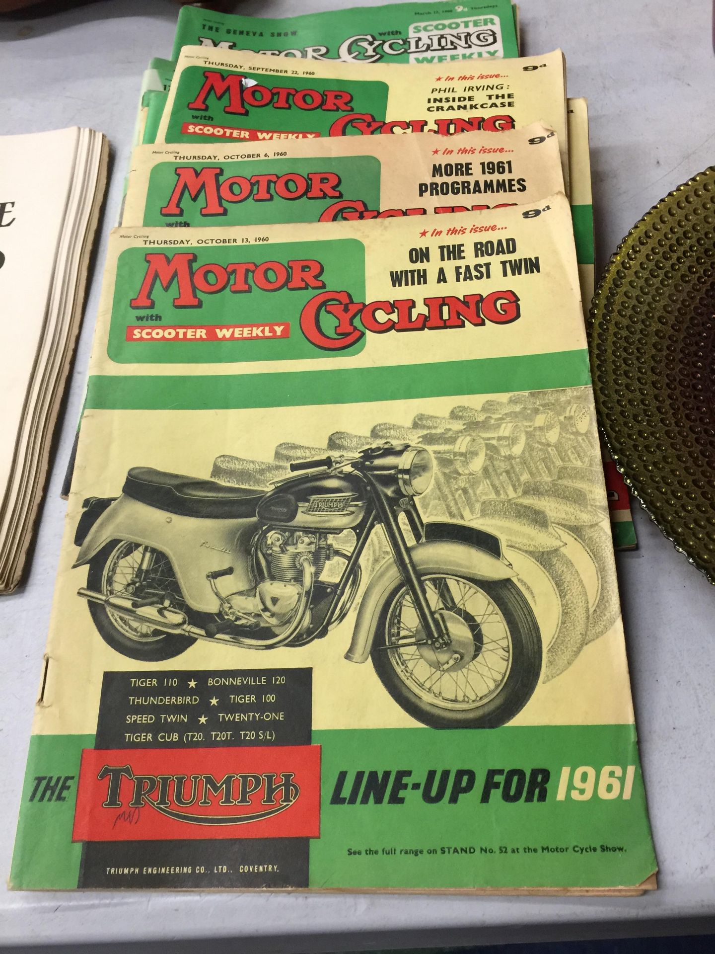 FIFTEEN ISSUES OF MOTORCYCLING WITH MOTOR SCOOTER WEEKLY MAGAZINES ALL 1960 - Image 2 of 15