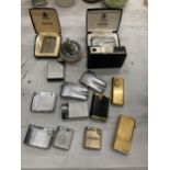 A QUANTITY OF VINTAGE LIGHTERS TO INCLUDE RONSON, ROLSTAR, ETC, TWO IN BOXES
