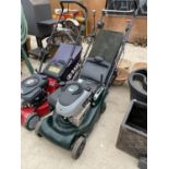 A HAYTER HARRIER 41 PETROL LAWN MOWER WITH GRASS BOX