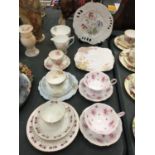 A COLLECTION OF VINTAGE CHINA TEAWARE TO INCLUDE PRINCESS ANNE TRIOS, WELLINGTON CHINA, ETC