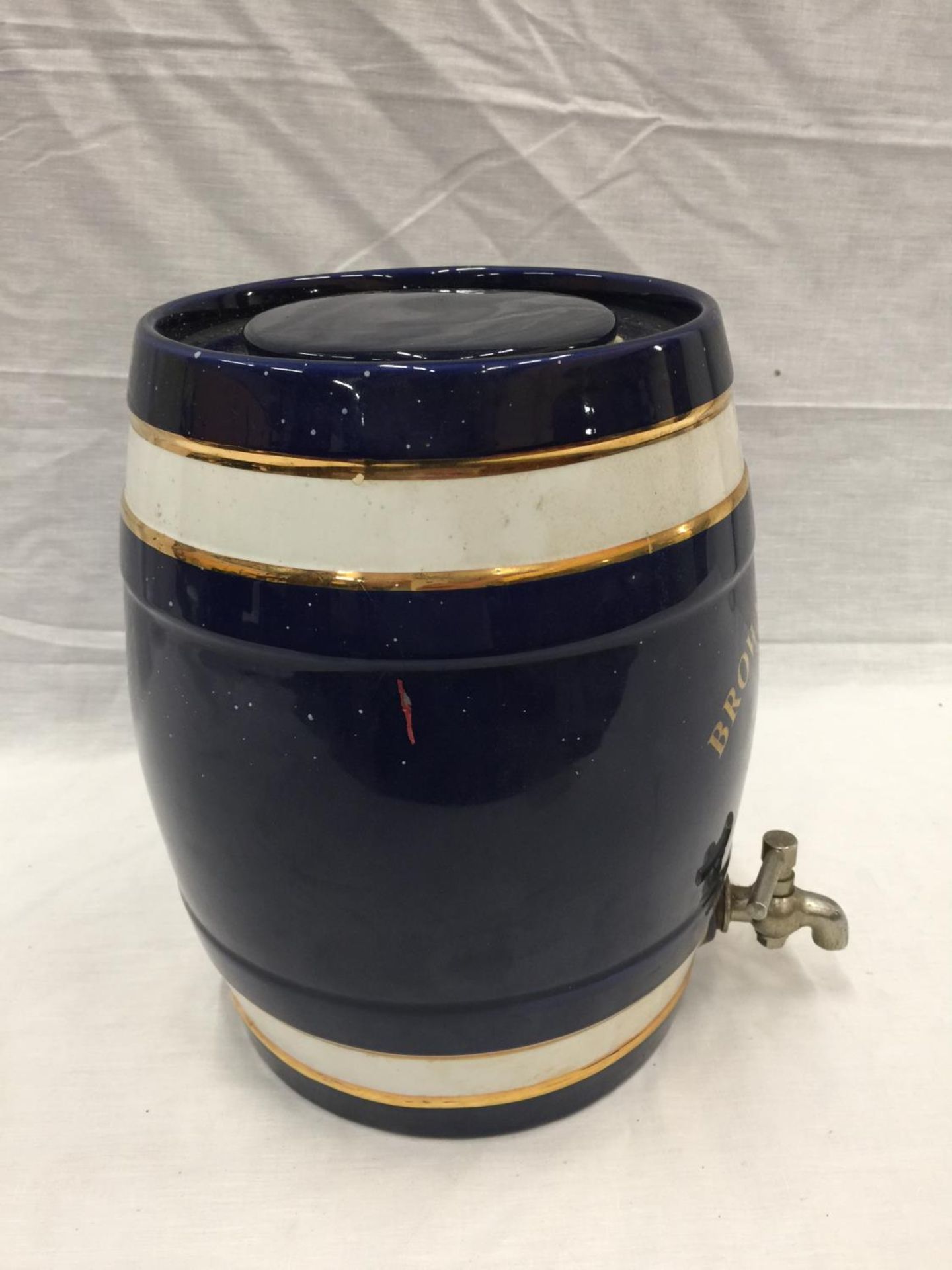 A BROWN & PANK'S CERAMIC SHERRY DISPENSER BARREL WITH TAP H: 30CM - Image 8 of 10