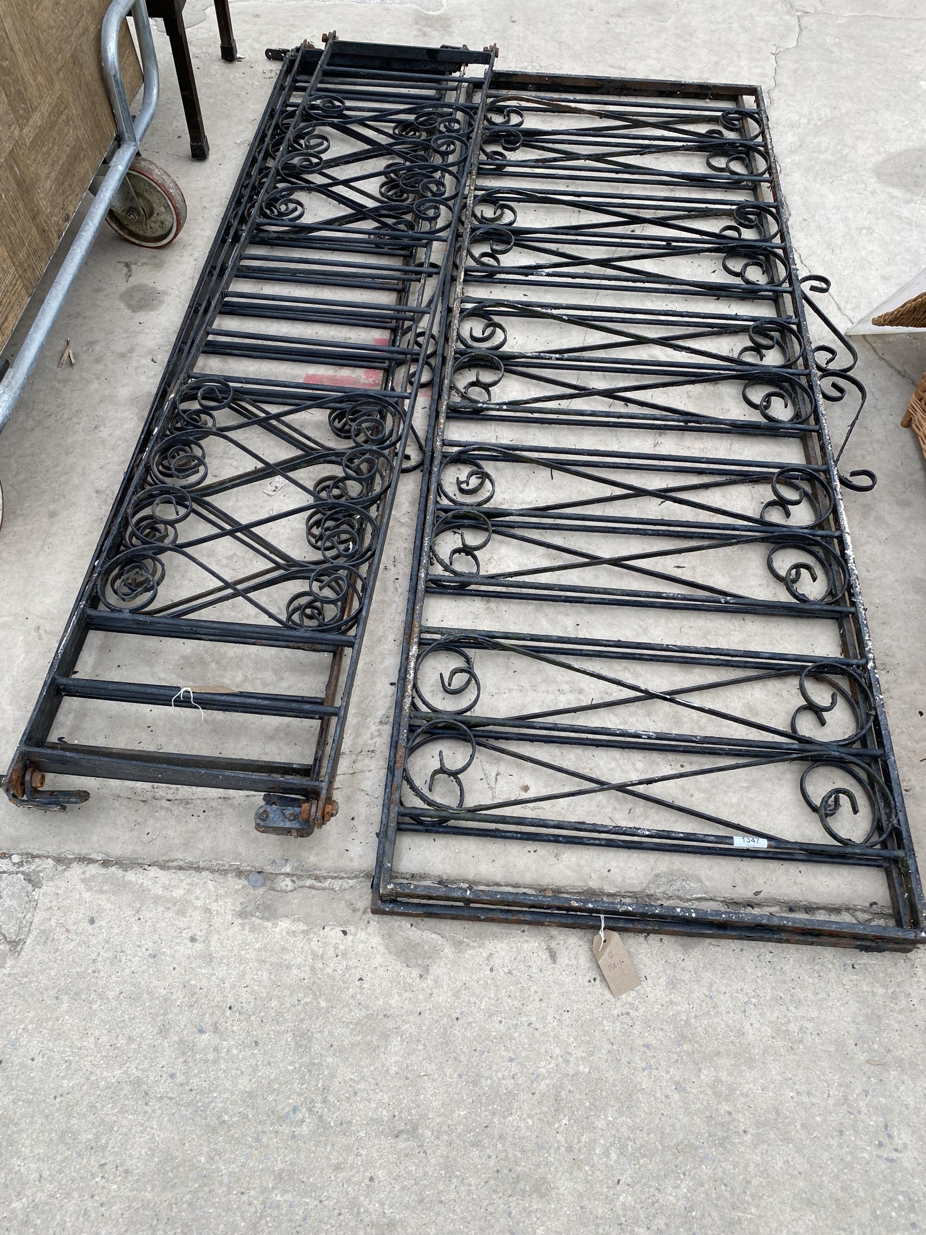 SIX SECTIONS OF DECORATIVE METAL RAILINGS