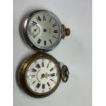 TWO POCKET WATCHES FOR SPARES OR REPAIR