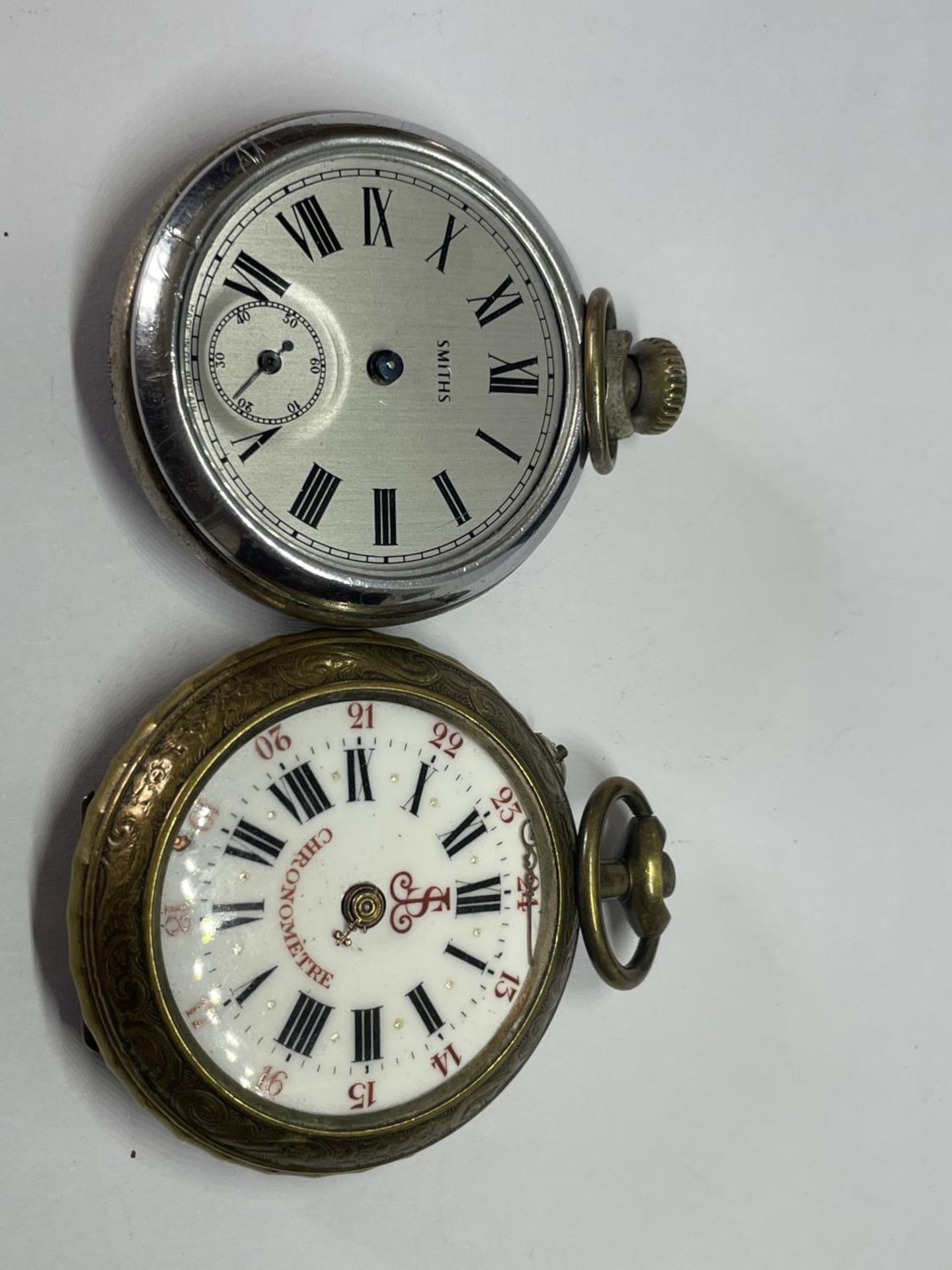 TWO POCKET WATCHES FOR SPARES OR REPAIR