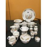 A QUANTITY OF AYNSLEY CHINA 'COTTAGE GARDEN' TO INCLUDE SMALL VASES, JUGS, TRINKET BOXES, PLATES,