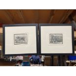 A PAIR OF FRAMED VINTAGE HORSE RELATED PRINTS