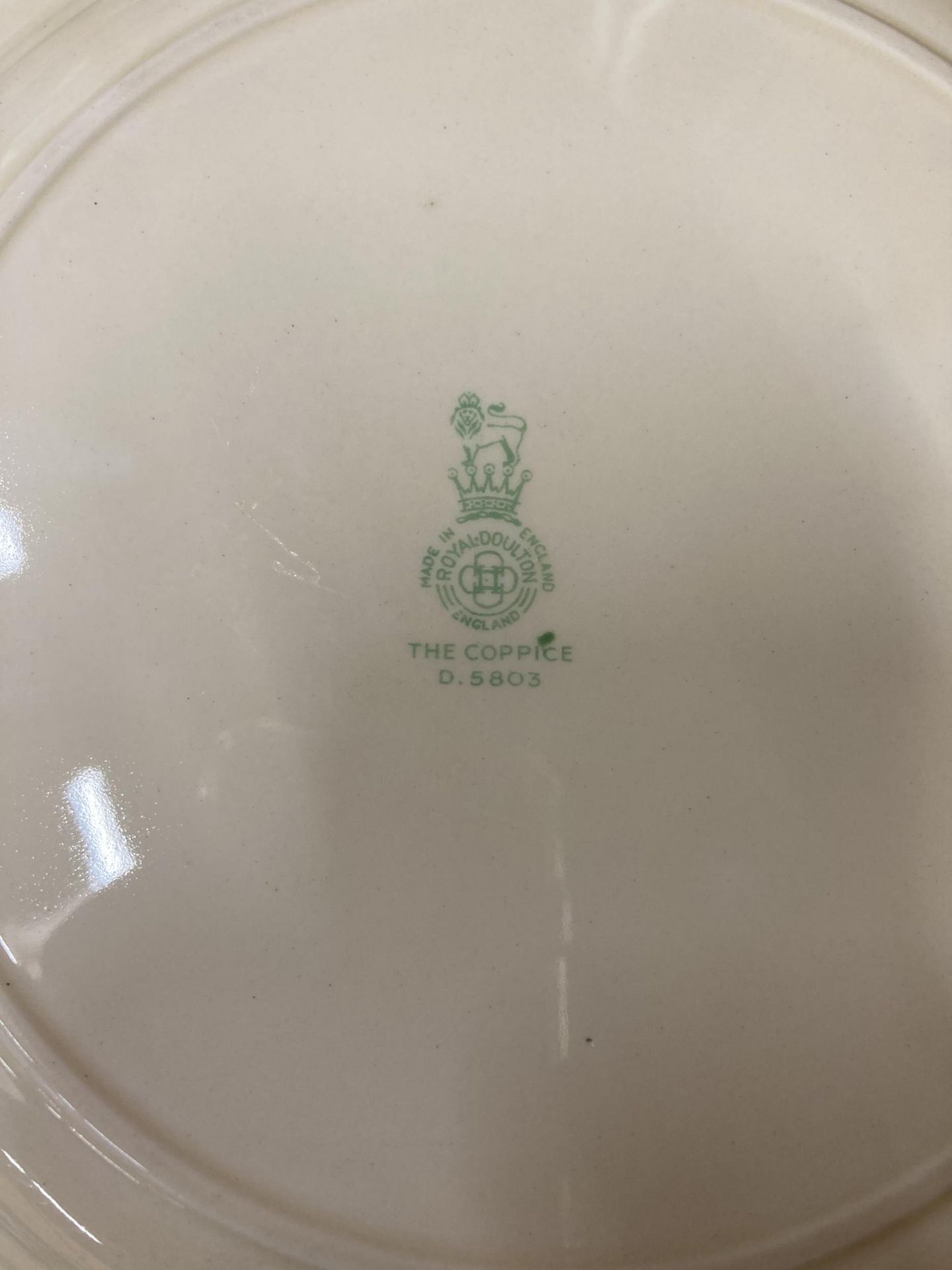 A QUANTITY OF VINTAGE ROYAL DOULTON 'THE COPPICE' DINNERWARE TO INCLUDE DINNER PLATES, SERVING - Image 5 of 5