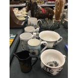 A QUANTITY OF PORTMERION 'SAILING SHIPS' ITEMS TO INCLUDE TANKARDS, A BOWL, 'PHOENIX' JUG, PLUS A