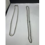 TWO MARKED SILVER BELCHER CHAINS LENGTH 20 INCHES