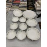 NINETEEN ITEMS OF ROYAL ALBERT, FOR ALL SEASONS, 'MORNING FLOWER' PLATES, BOWLS, SERVING DISH, ETC