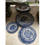 A QUANTITY OF BLUE AND WHITE 'LIBERTY BLUE' CERAMIC PLATES AND BOWLS