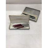 TWO BOXED SETS OF VINTAGE PARKER PENS