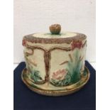 A VICTORIAN THOMAS FORESTER MAJOLICA CHEESE BELL DOME