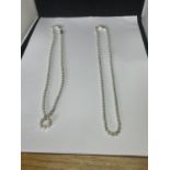 TWO MARKED SILVER BALL STYLE NECKLACES